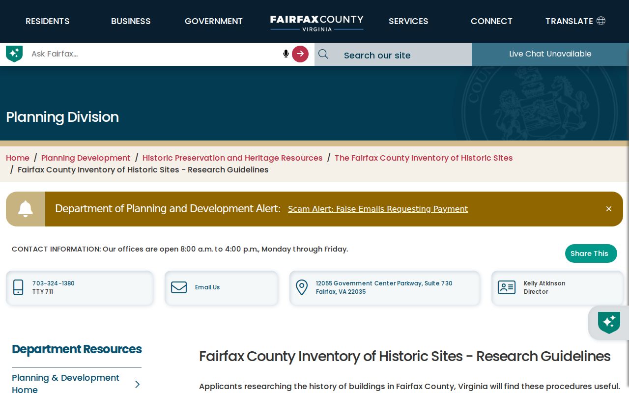 Fairfax street directory historic property research guidance