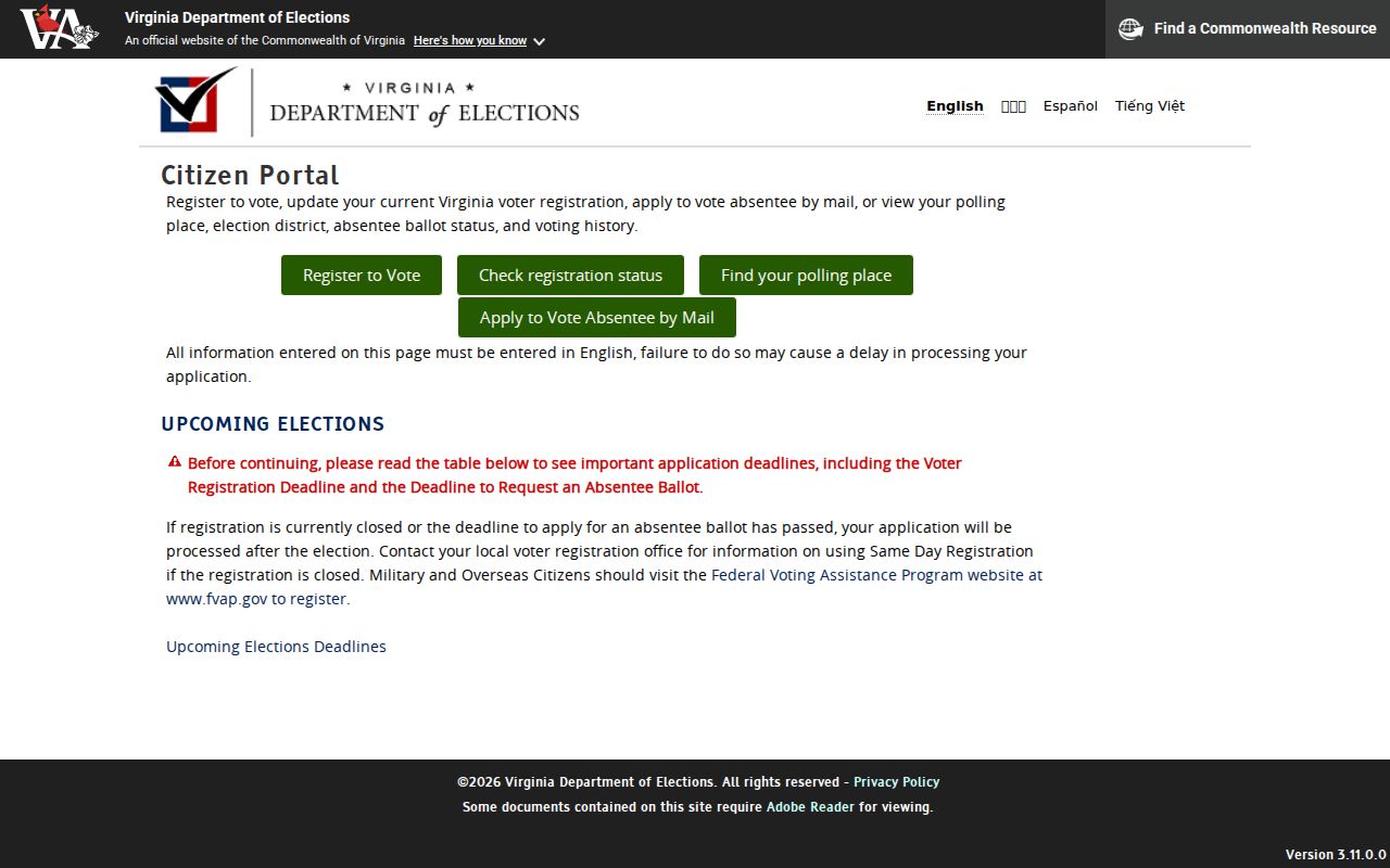 Fairfax residents directory Virginia voter portal