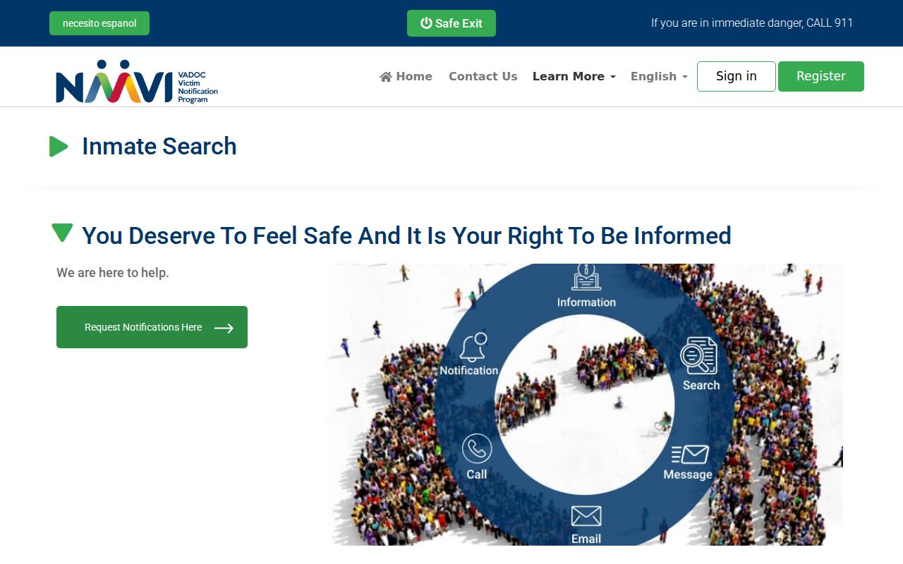 Fairfax residents directory Virginia DOC NAAVI search